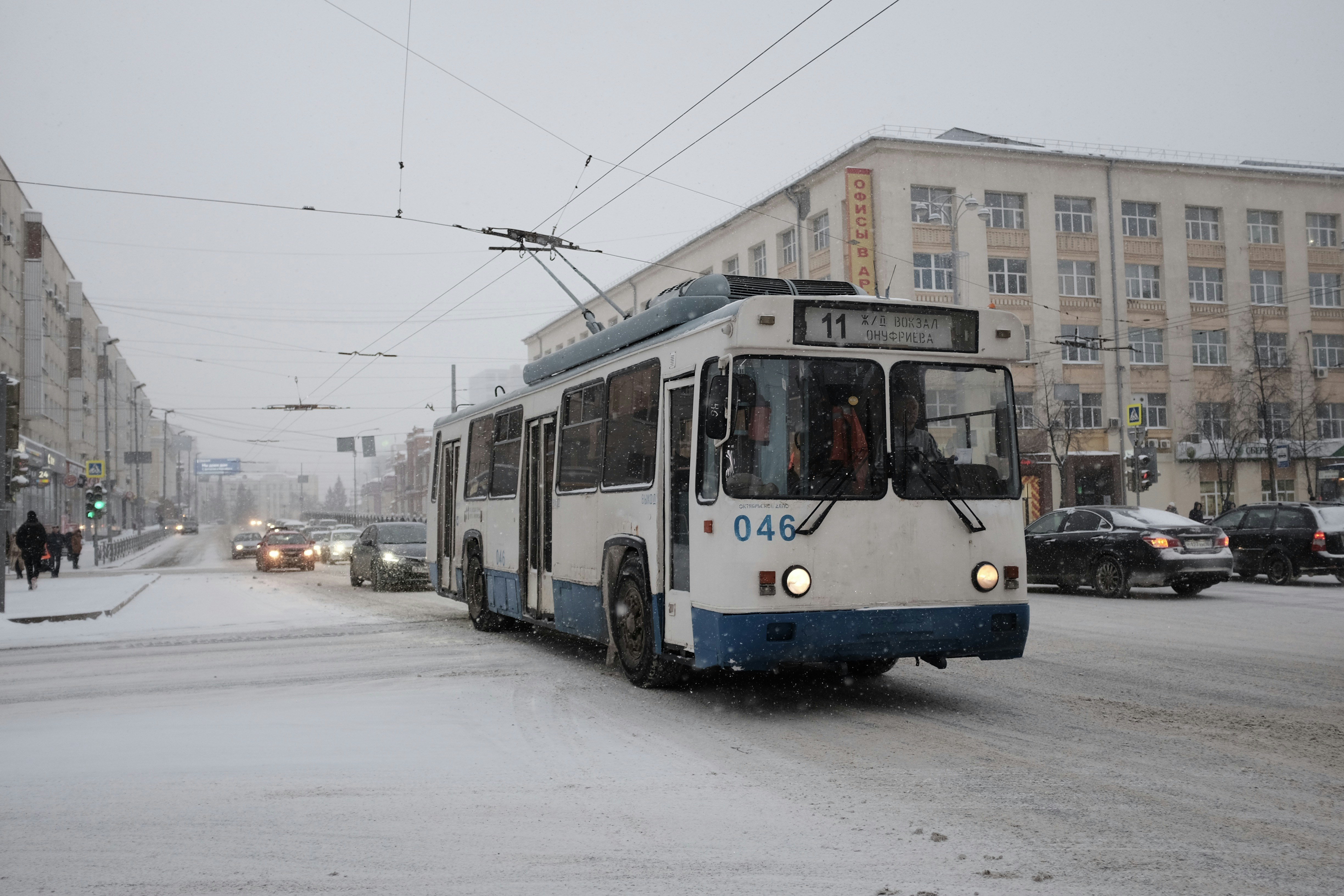 A trolleybus in Yekaterinburg