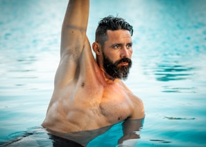man over 50 in water 