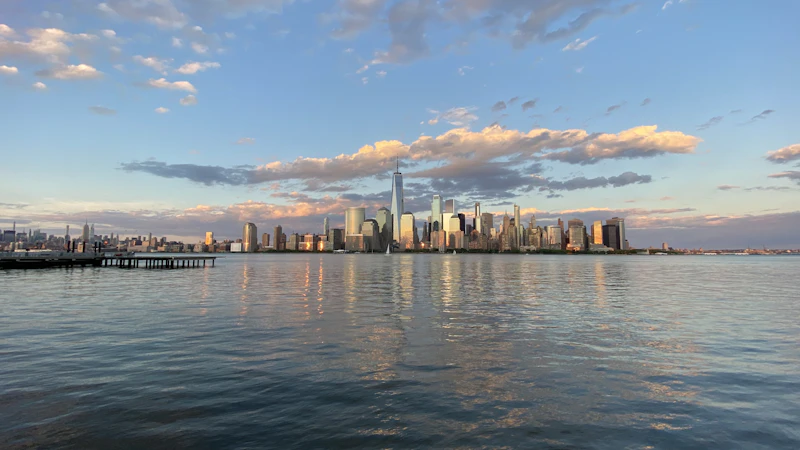 Waterfront sunset view