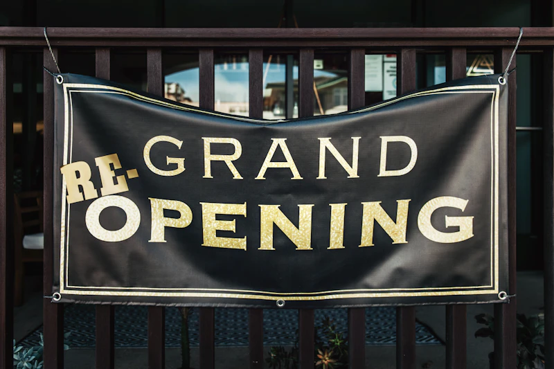 Printed grand-opening banner