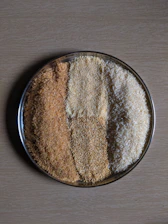 brown powder in round container