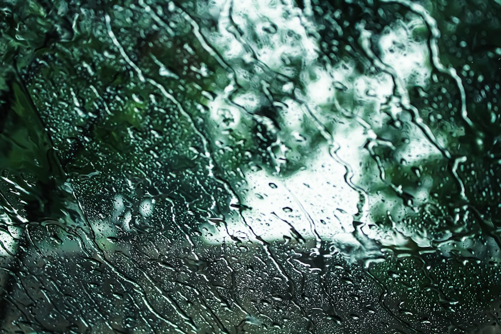 water droplets on glass panel