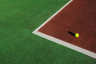 yellow ball on green and white field