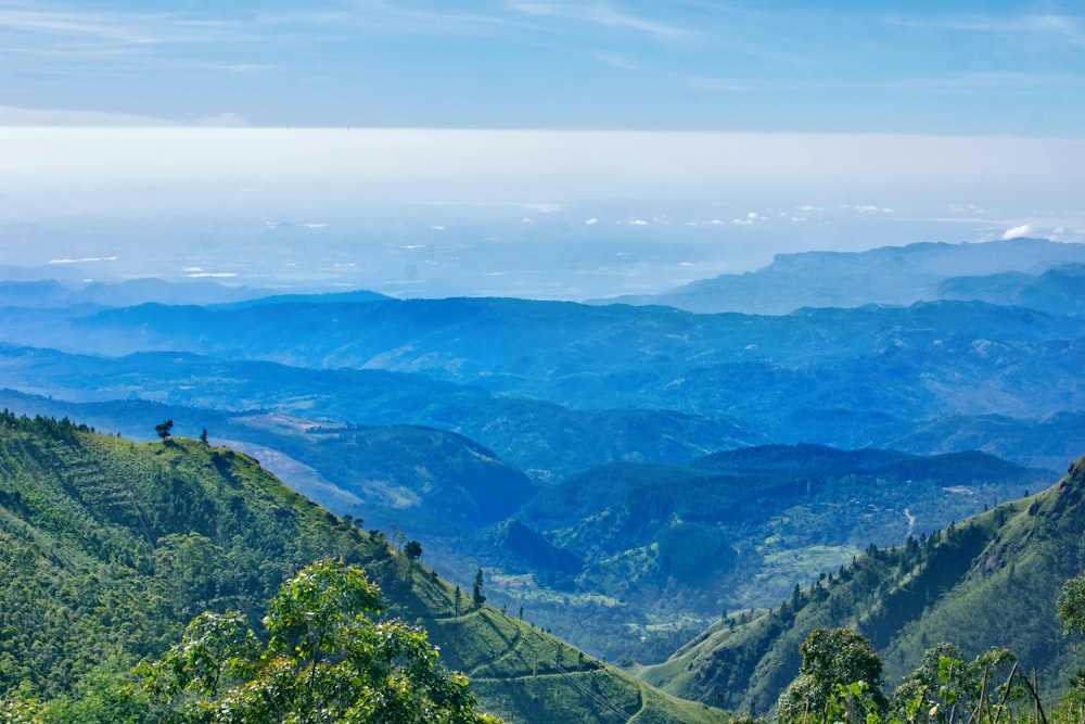 aerial view of green mountains during daytime