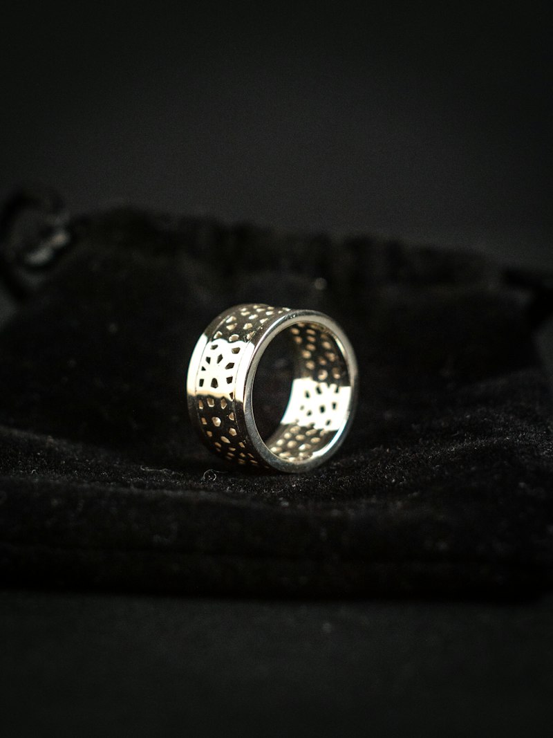 3 Row Black Diamond Wedding Band