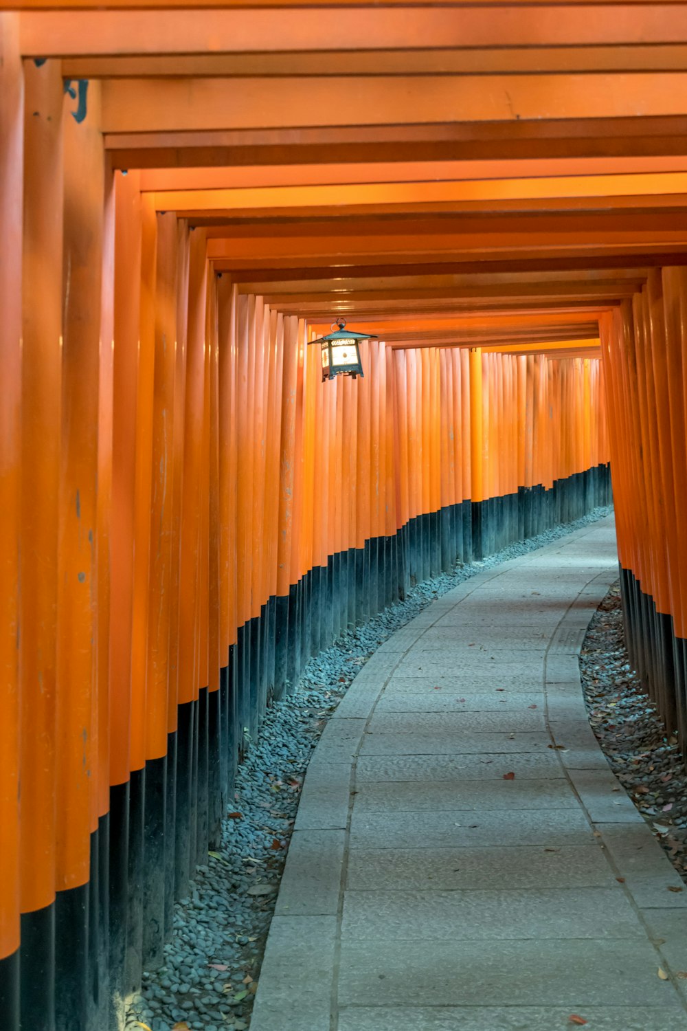 orange and black tunnel during daytime