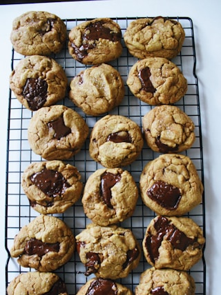 brown cookies on white paper