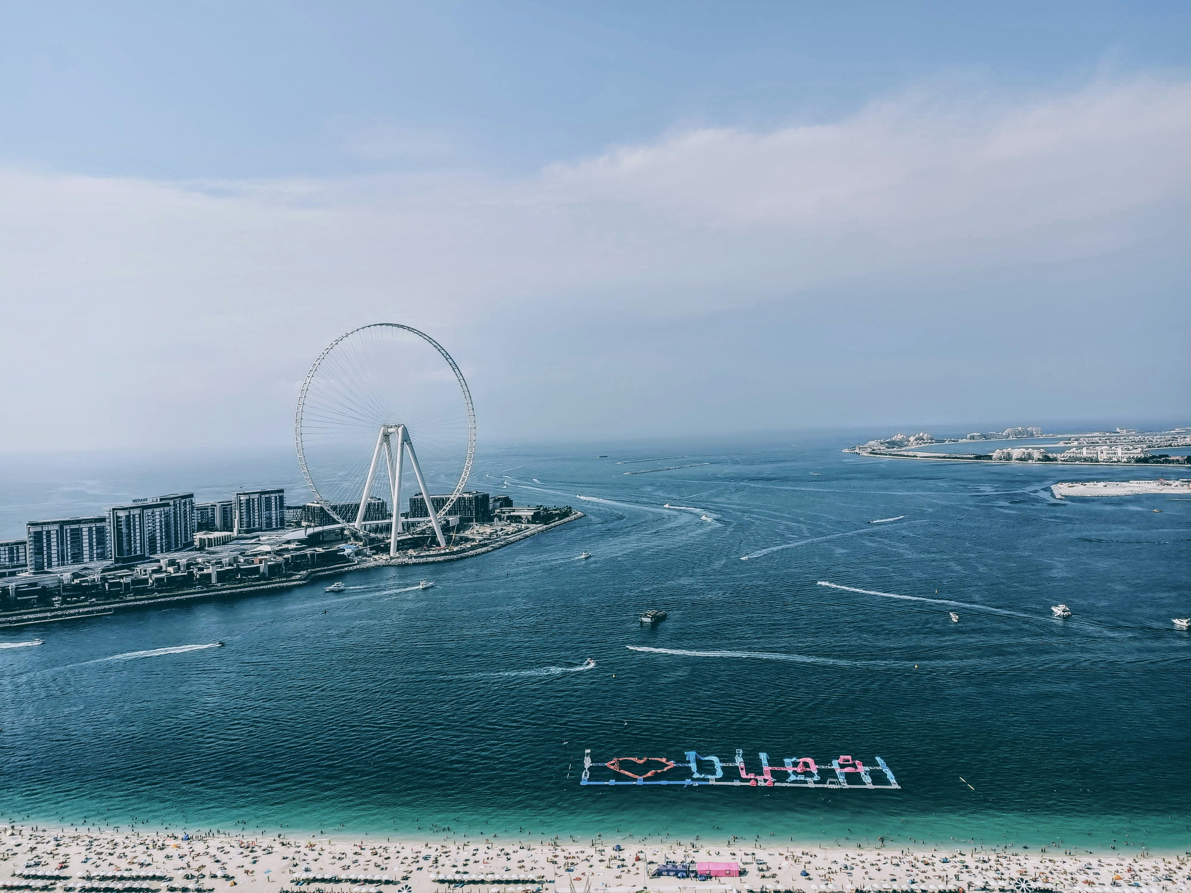 Ain Dubai observation wheel on Bluewaters Island with stunning sunset views