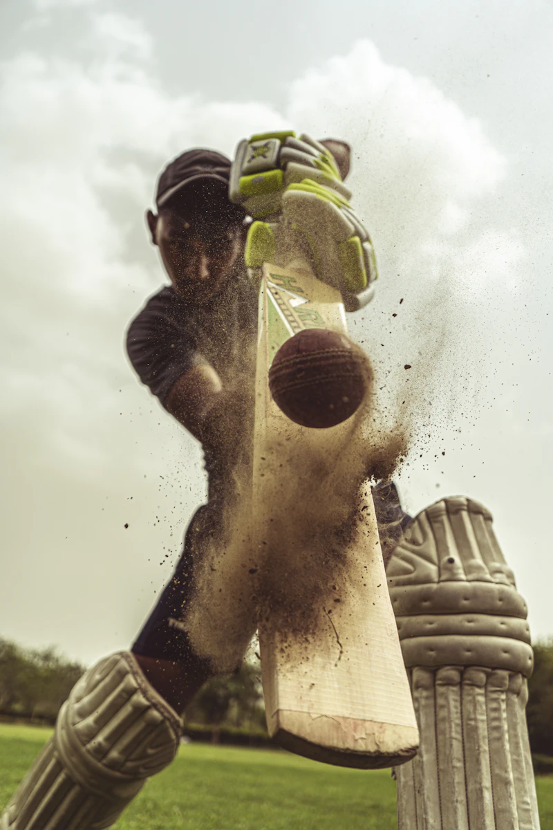 Batter playing a shot