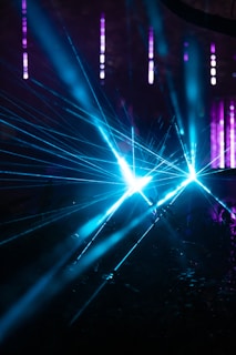 blue and purple light on stage