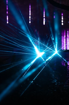 blue and purple light on stage