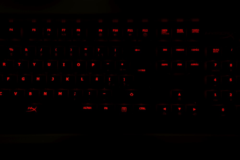 black and red computer keyboard