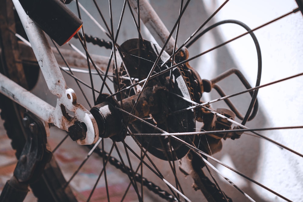 rueda de bicicleta negra con neumático