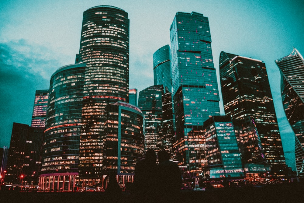 high rise building during night time