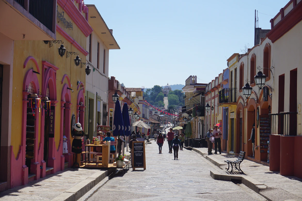 The vibrant architectural beauty of a street in San Cristobal