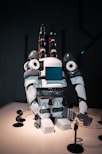 white and black robot toy