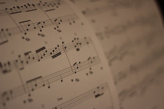 musical notes on white paper