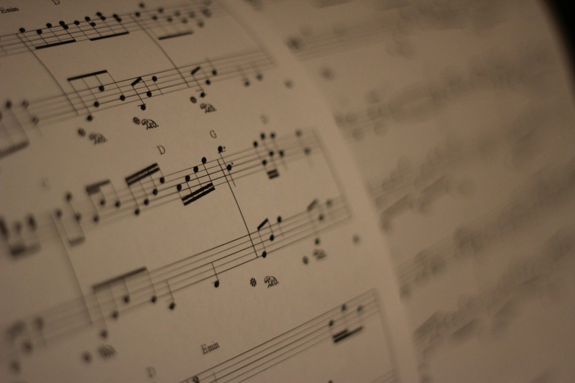 musical notes on white paper
