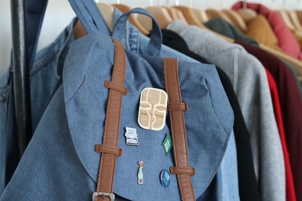 blue and brown cross print shirt