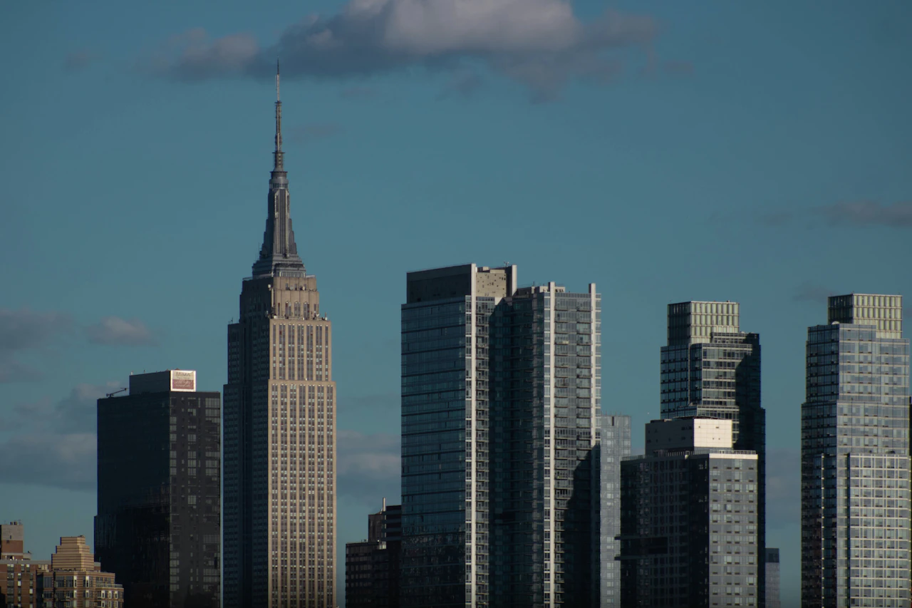 City skyline under a clear sky