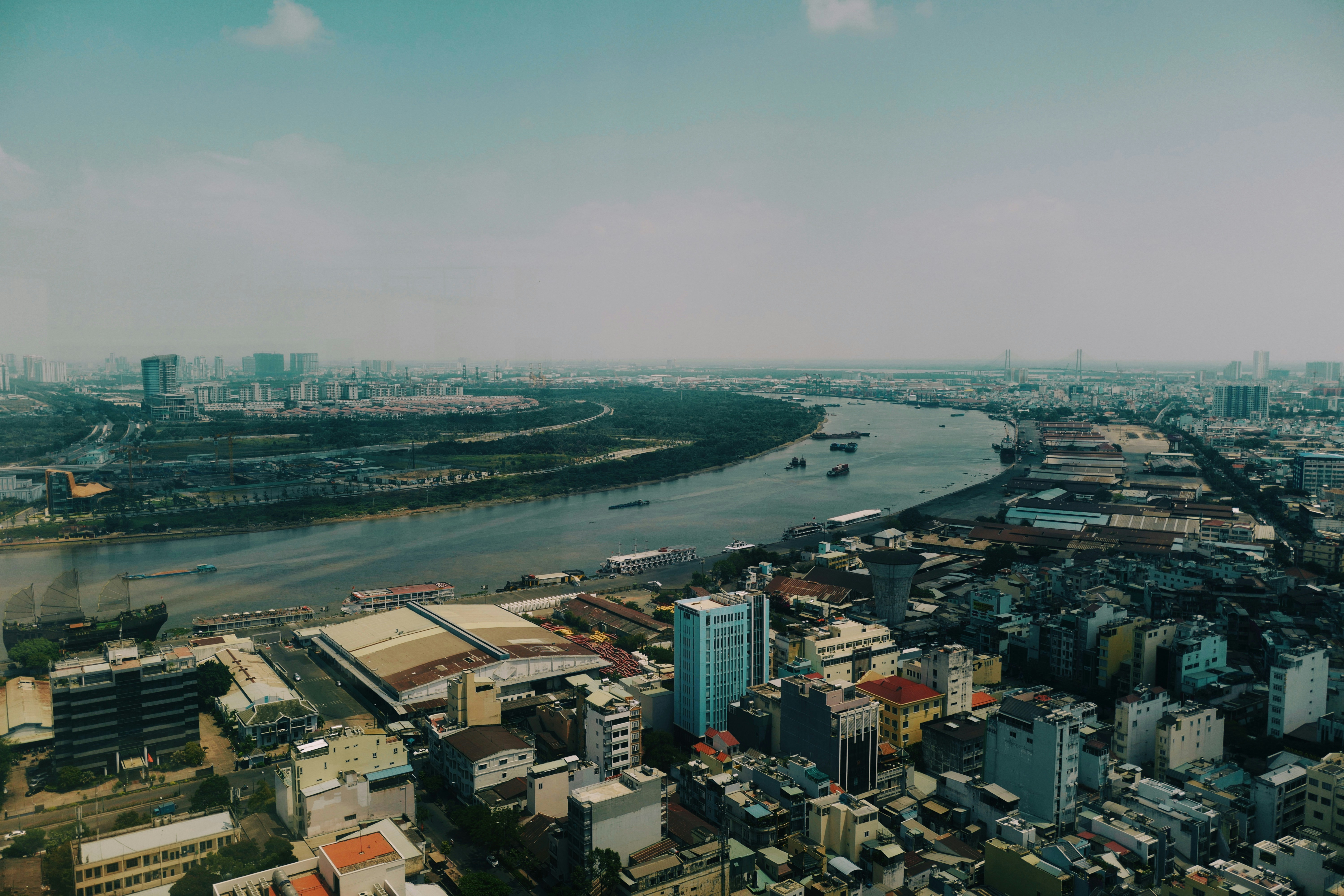 aerial view of city buildings during daytime, 