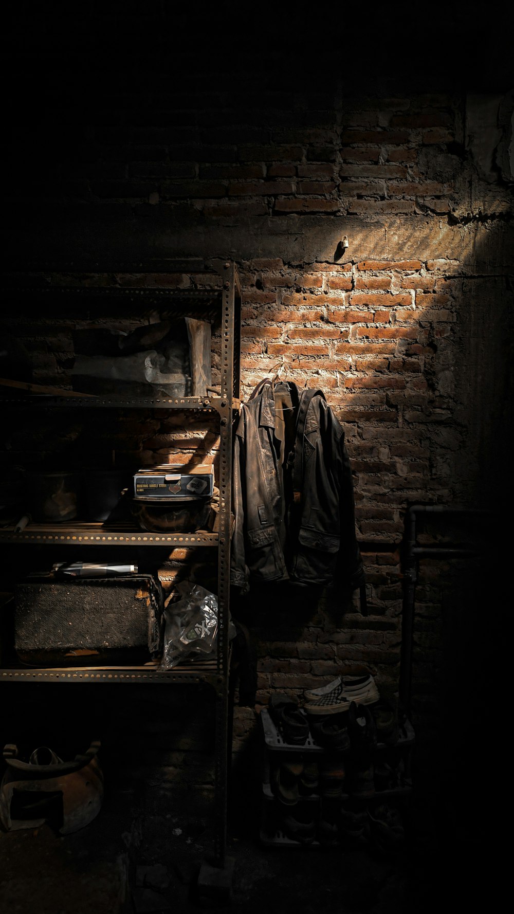 black and brown wooden table