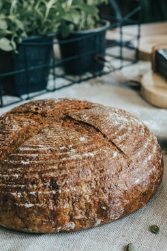 brown bread on white table