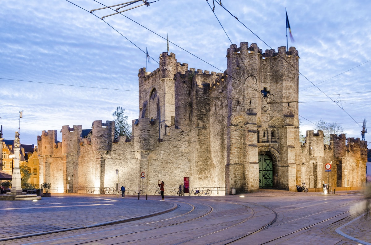 Historic building in the centre of Ghent during the Ghent Festivities