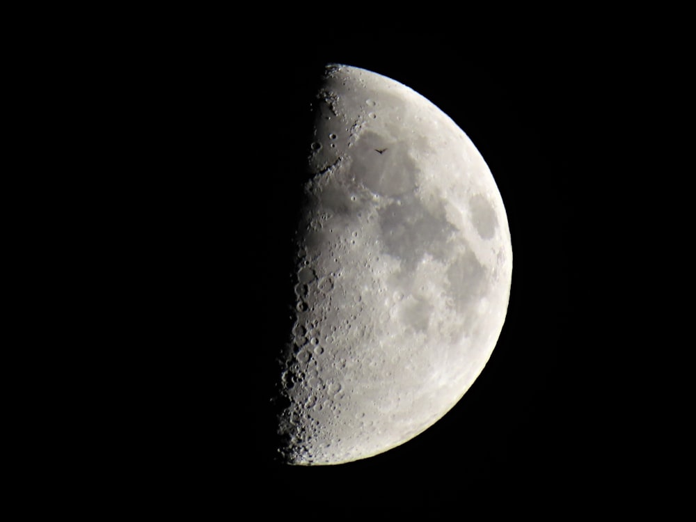 full moon in dark night sky