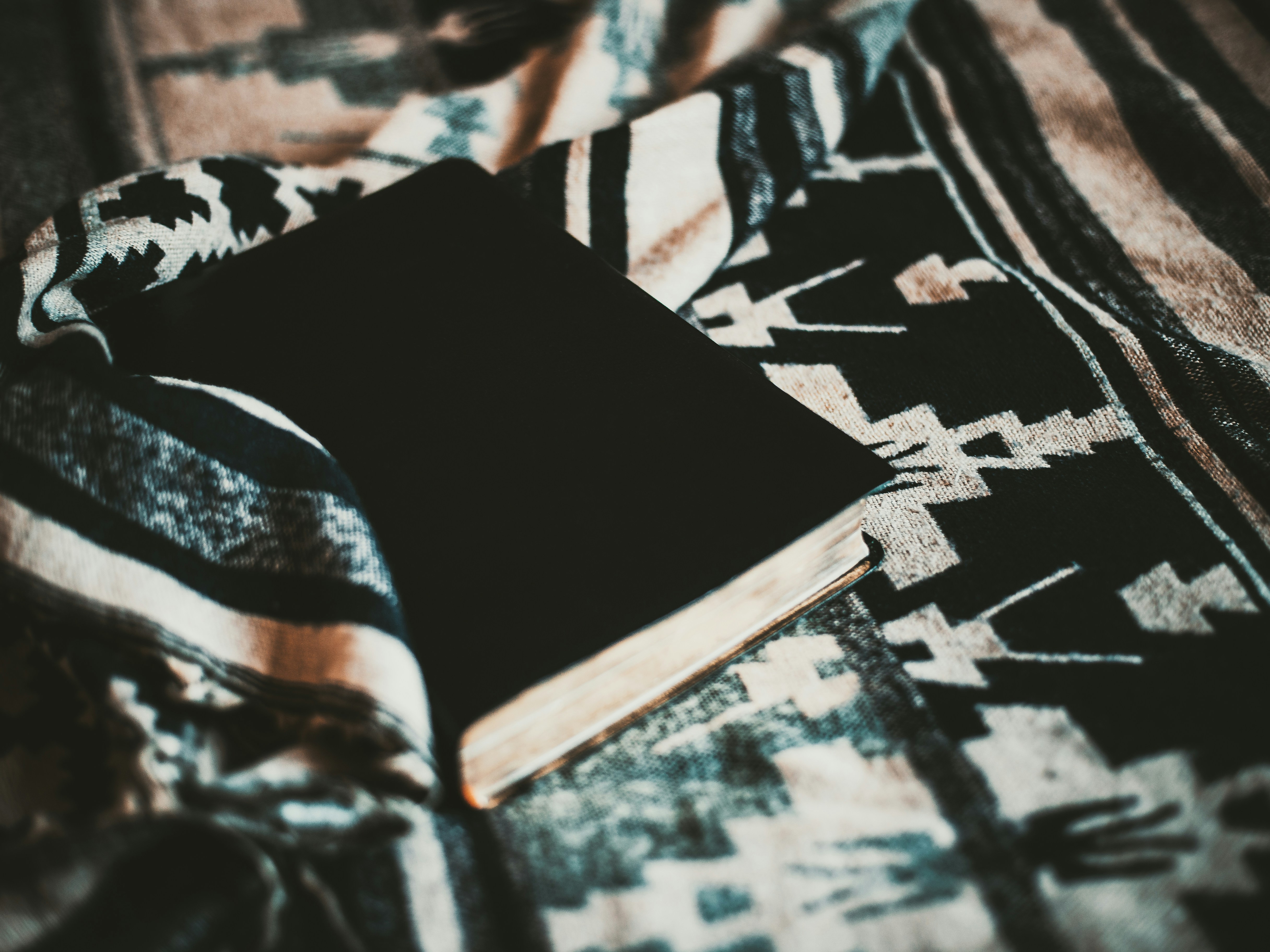 The bible on a blanket