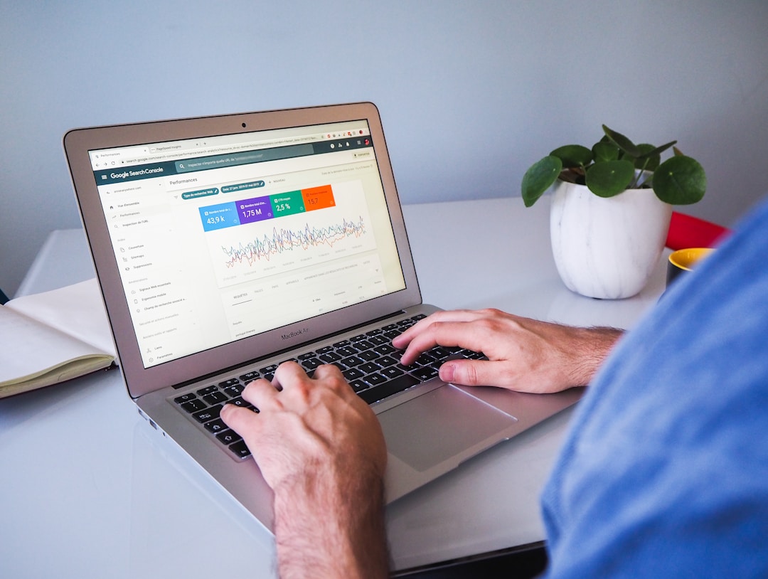 Entrepreneur reviewing data on AI management software