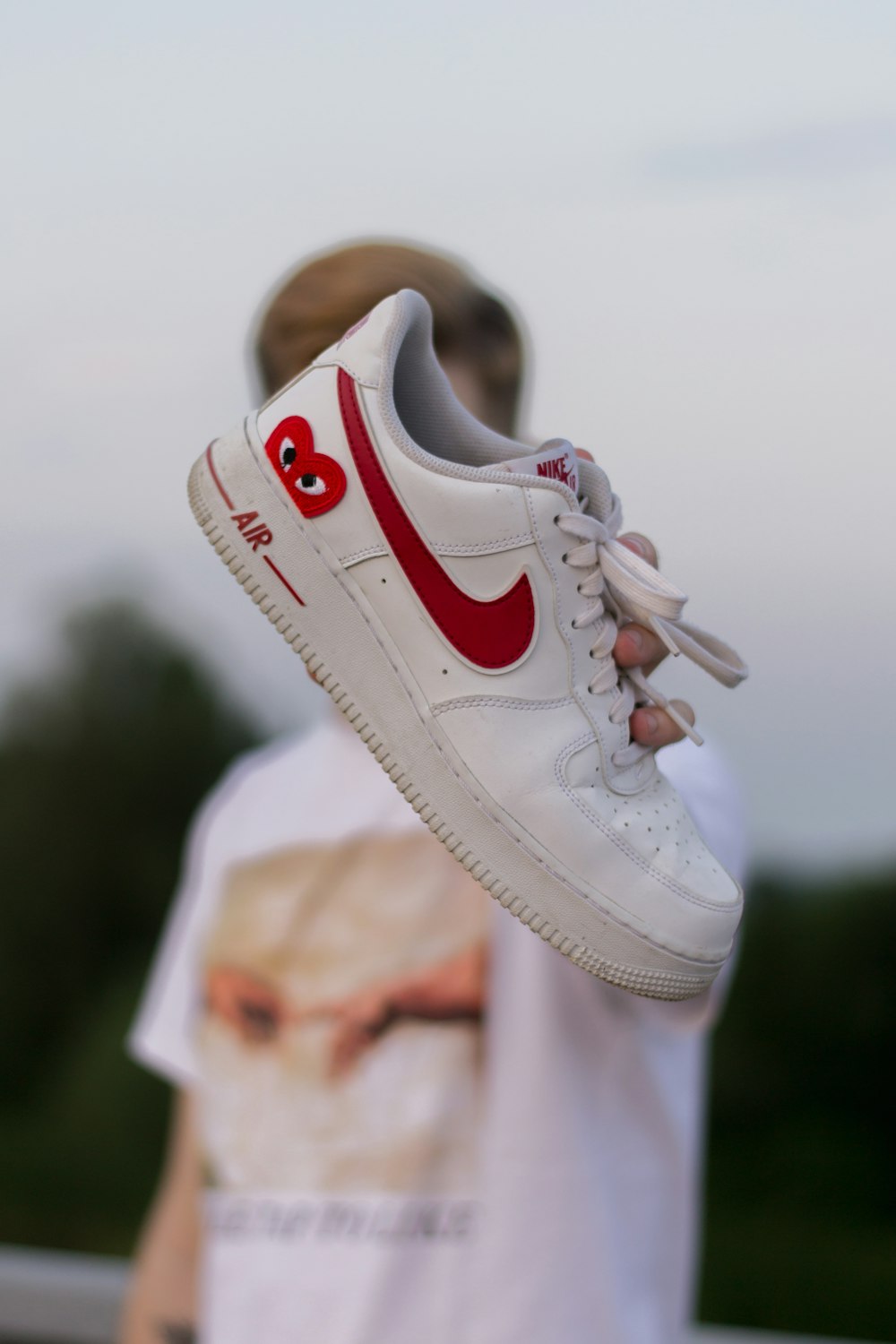 white and red nike air force 1 low
