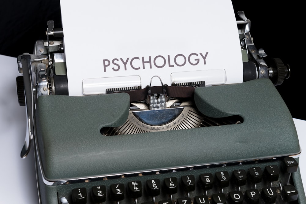 type writer with psychology typed onto paper