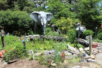 Styrofoam sculptures shaped like animals for garden decoration