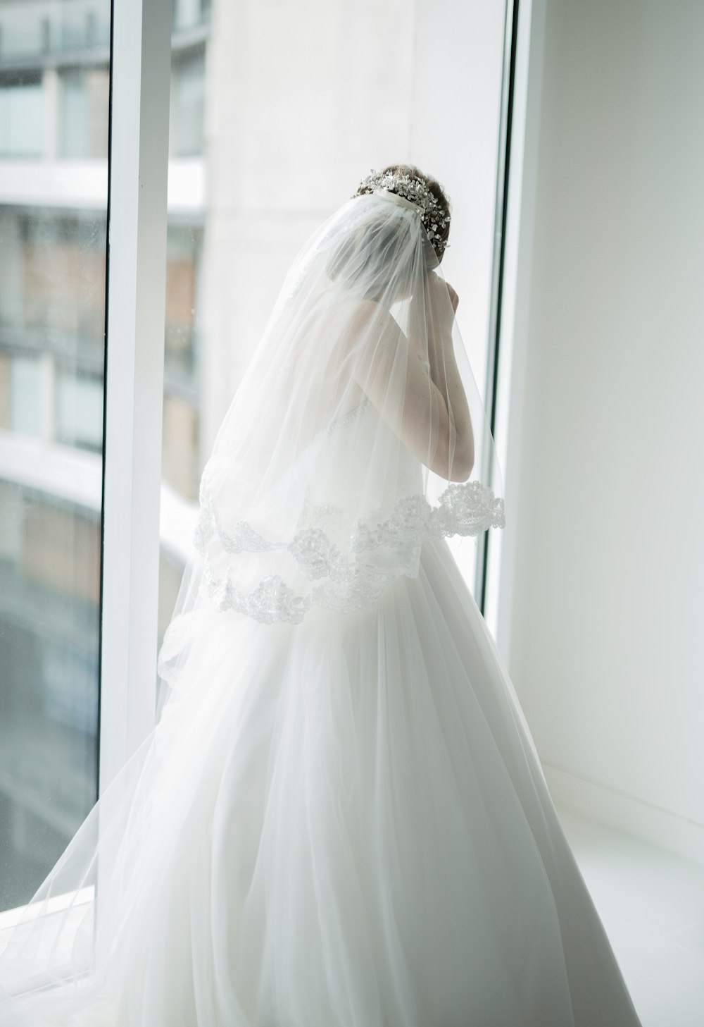 woman in white wedding dress