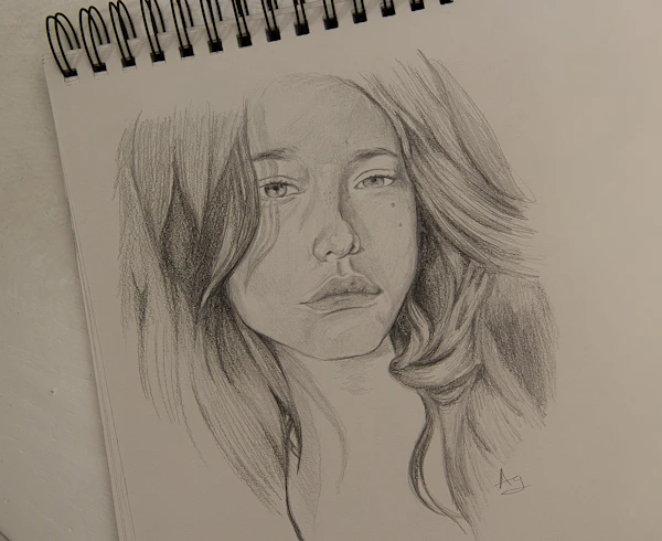 Fine pencil sketch study with soft shading