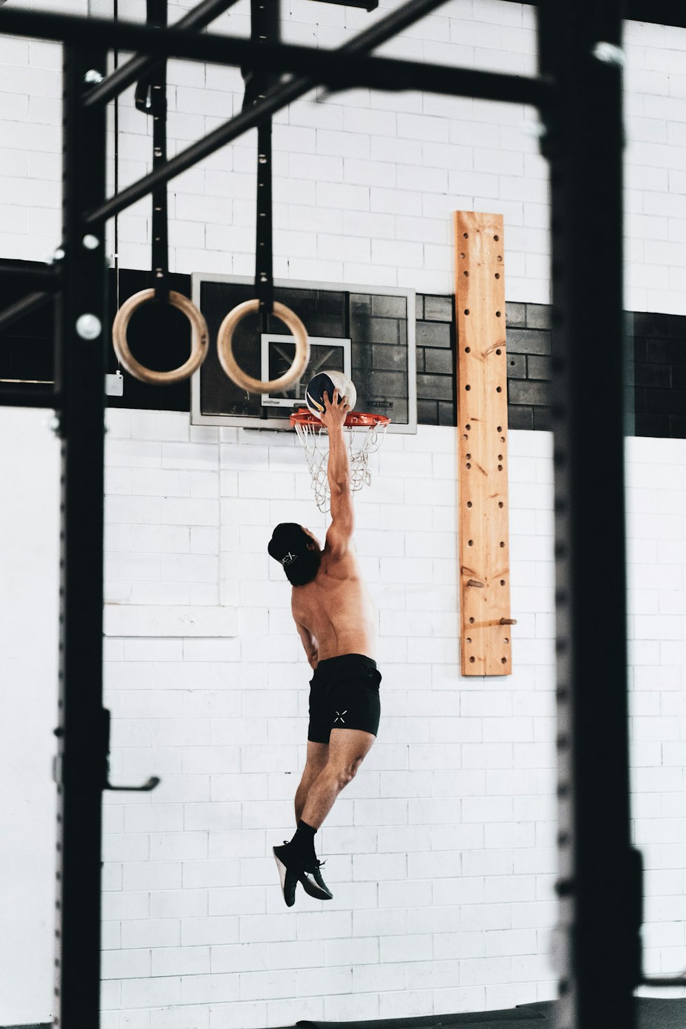 man in black shorts doing exercise