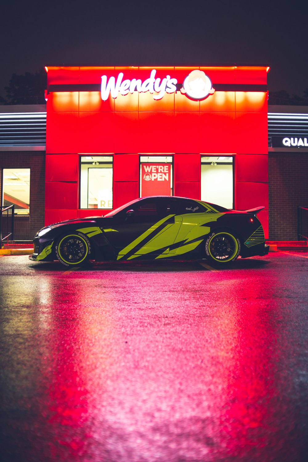 red and black ferrari sports car