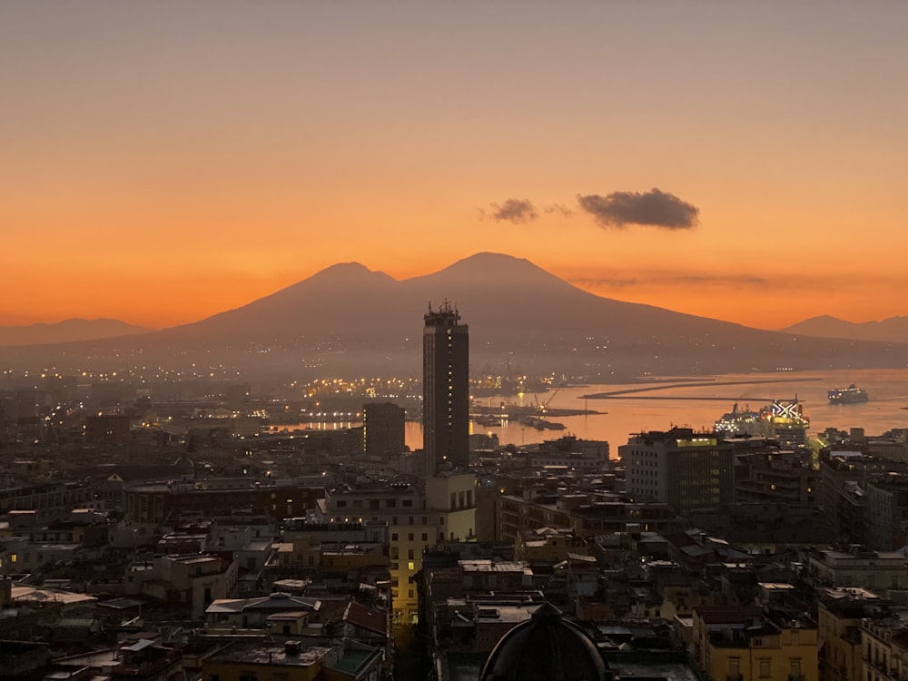 city skyline during golden hour