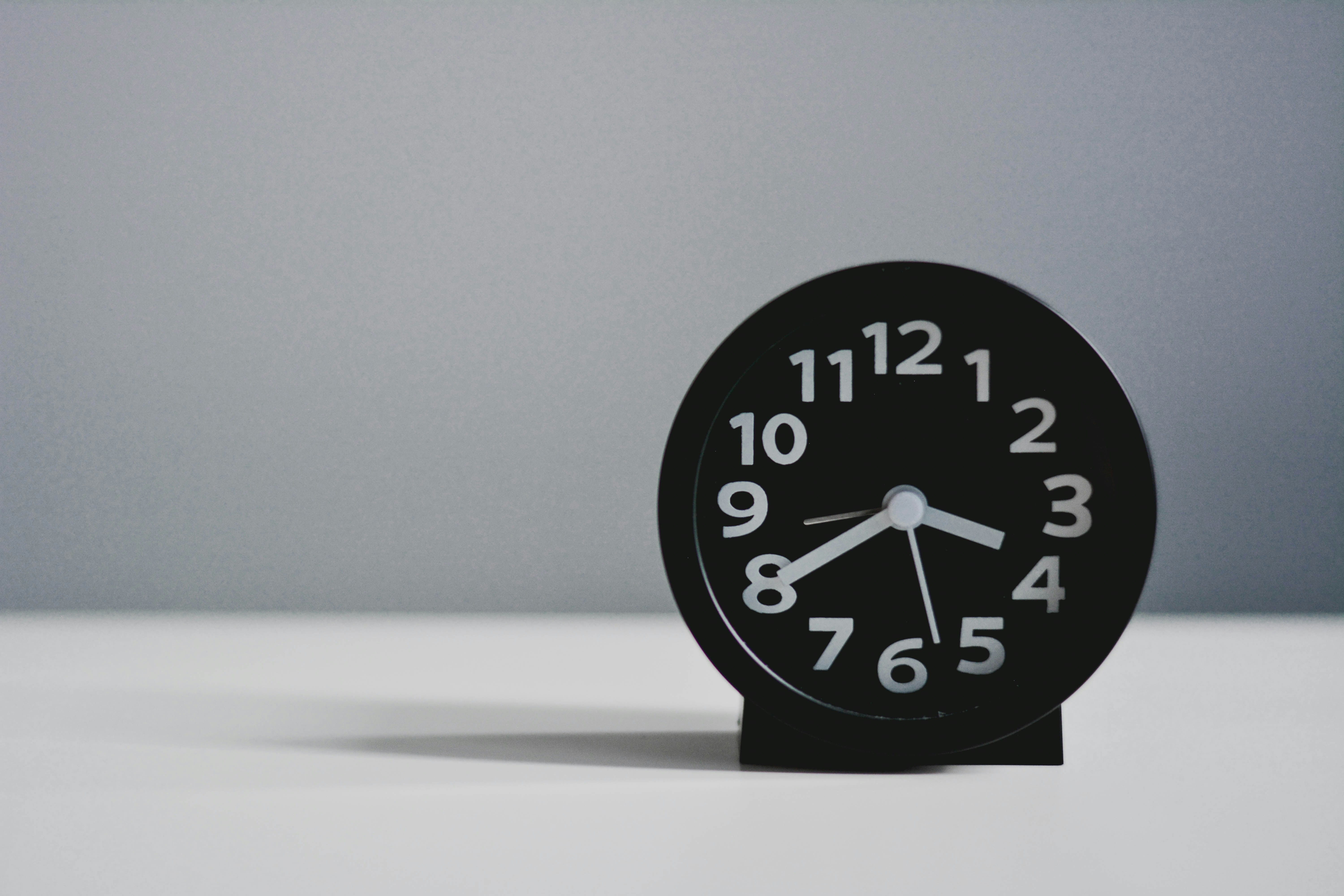 Minimalistic black alarm clock