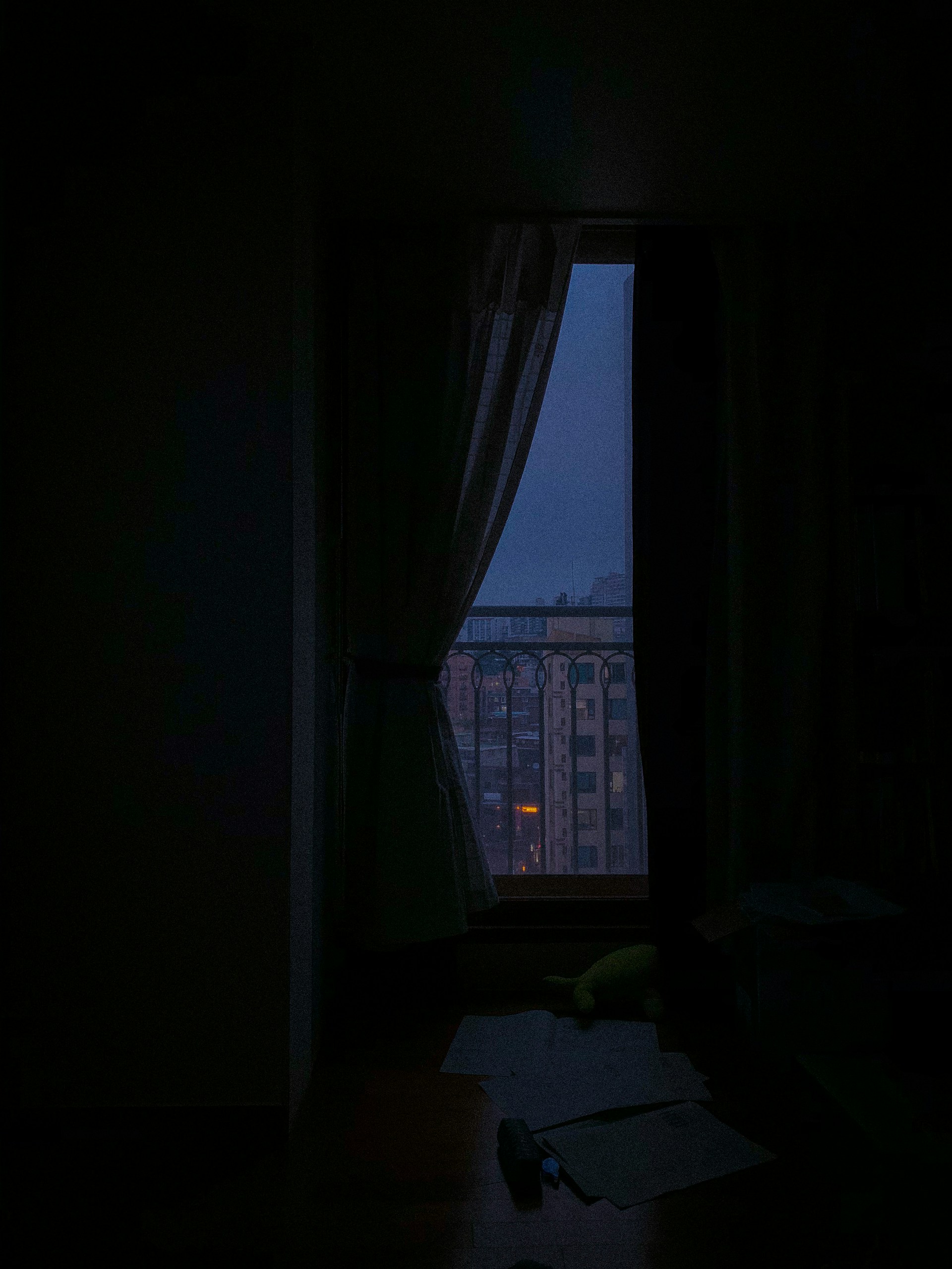 white window curtain on window