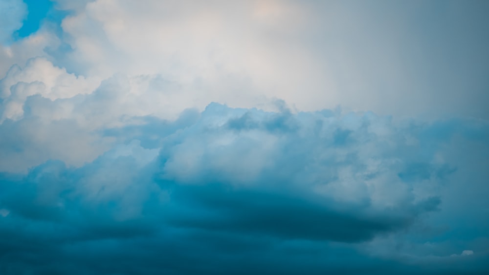 white clouds and blue sky