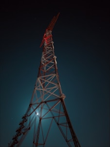 black and red metal tower