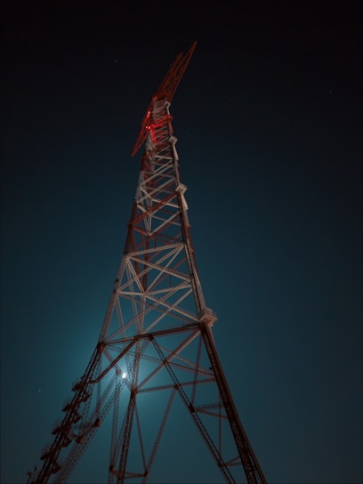 black and red metal tower