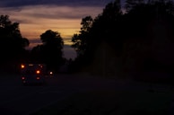 A sunset view of the Ethekwini skyline with a medco ems ambulance ready for the next call.