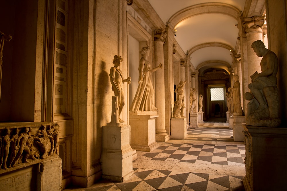 white concrete statue in building