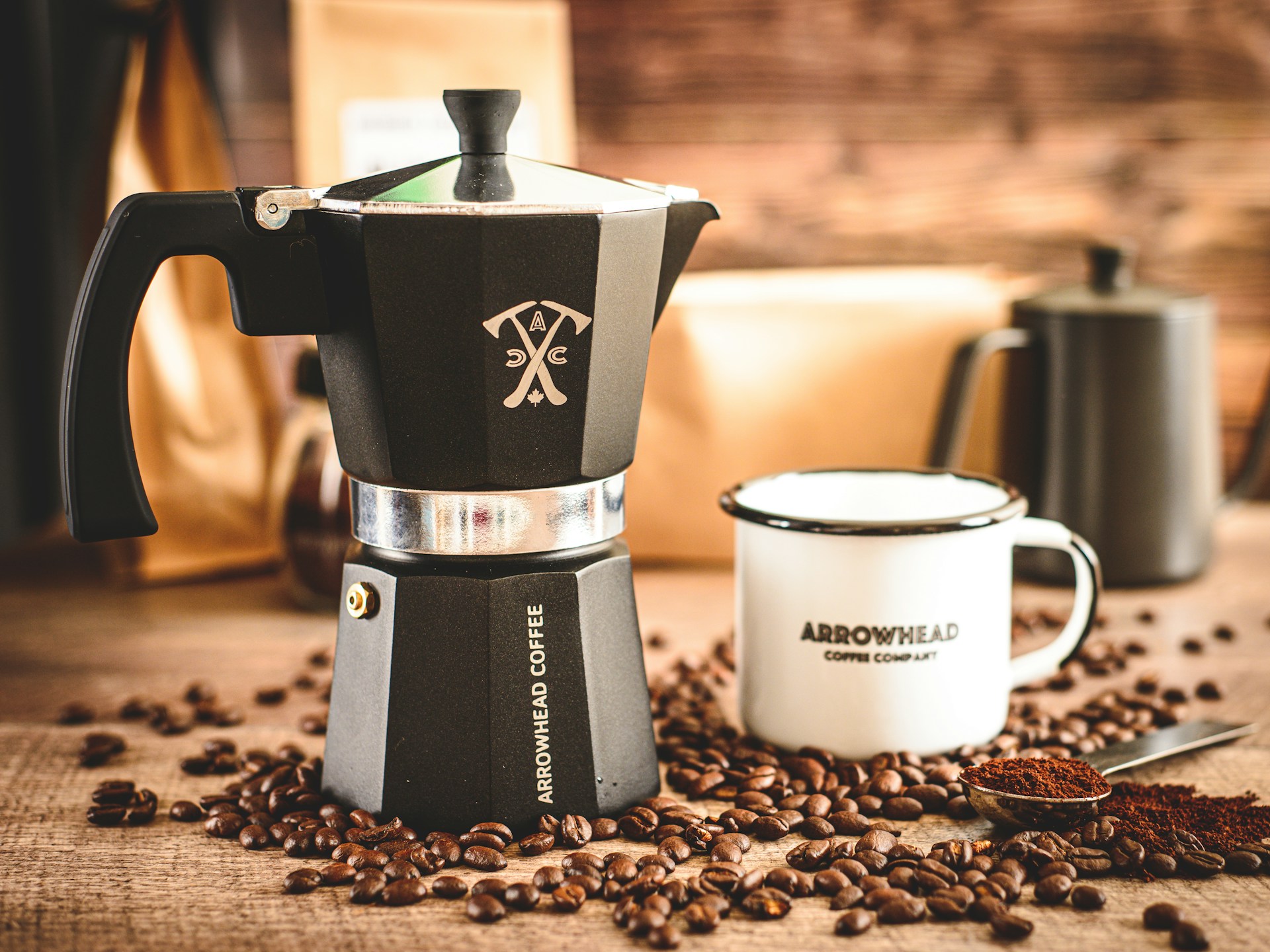 black and silver coffee maker