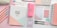 A collection of stationery items arranged neatly on a pastel-colored surface. The items include a spiral-bound planner with a geometric design, a pink pencil case with the word 'CHILL', several pastel-colored pens and pencils, notepads, glasses, and other accessories. The colors are soft and calming, predominantly pink, white, and mint green.
