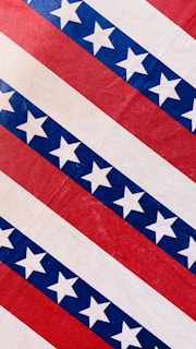 us a flag on white wall