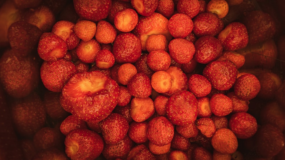 red apple fruit in close up photography